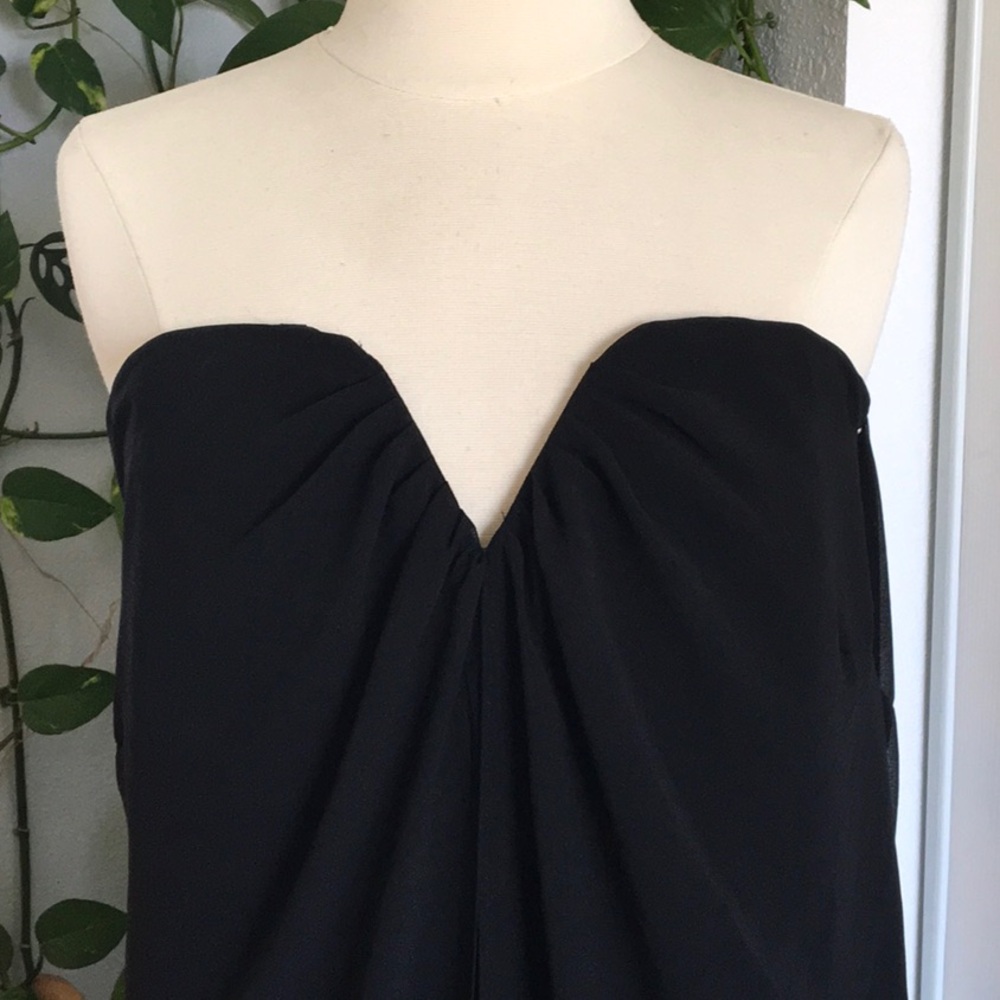 ⚡️🍷CITY CHIC Formal Black Strapless Maxi Dress Hi-Low Black Tie Wedding ⚡️🍷✨ - Picture 4 of 7